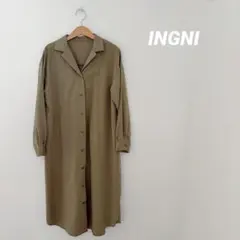 INGNI カーキ シャツワンピース 長袖