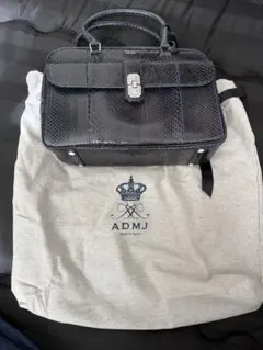 未使用品 A.D.M.J エーディーエムジェイ ハンドバッグ パイソン 美品 A.D.M.J 2way ショルダーバッグ レザー パイソン ホワイト
