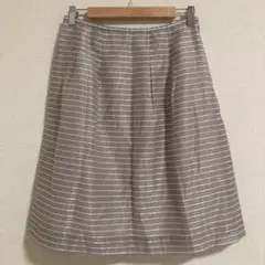 【TRANS WORK】 （L） スカート ボーダー ライトブラウンのサムネイル