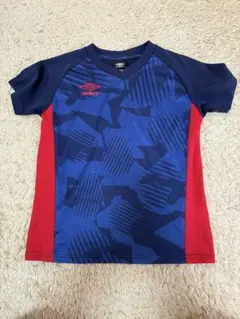 umbro サッカーシャツ 140 青/赤 幾何学模様