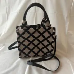 H&M トートバッグ ショルダー付き 小さめ 2WAY おしゃれ モノトーン