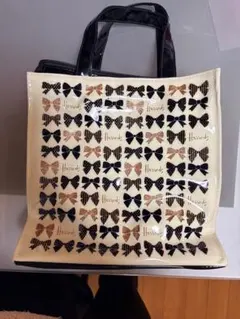 Harrods ハロッズ　リボン柄トートバッグ