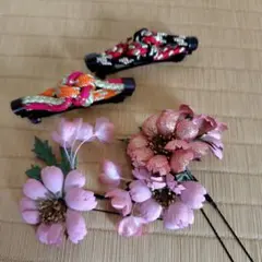 和装小物 髪飾りセット ピンク花