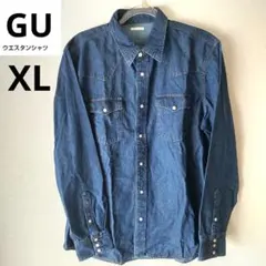 【 美品 】GU XL ウエスタン デニムシャツ 綿 大きめ ユニセックス