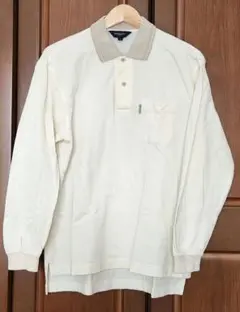 バーバリーゴルフ　BURBERRY GOLF 長袖ポロシャツ クリーム色 L