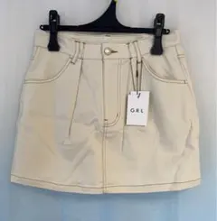 ★新品★ GRL スカート　アイボリー　ホワイト　Lサイズ　ショートスカート⑥⑥