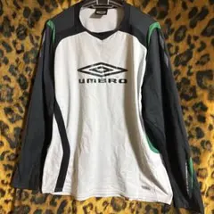 UMBRO ロングスリーブシャツ ホワイト/ブラック/グリーン　football