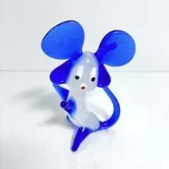 ガラス 置物 ネズミ ガラス細工 マウス 鼠 ガラス工芸 干支