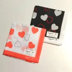 agnes b. アニエスベー♡ハート♡ハンカチ〈2枚〉【新品タグ付】のサムネイル