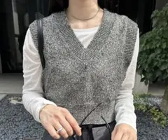 スパンコールニットベスト