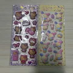 正規品　マシュマロ　日焼けハローキティ・マイメロディ シール2シートセット