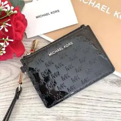 新品☆MICHAEL KORS コインケース　ブラック レザー コインケース