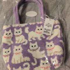 ラブラリーバイフェイラー モフモフネコチャン バッグ ペールピンク