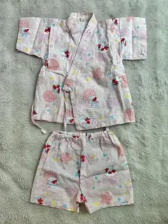 ベビー甚平 花柄 金魚プリント 90cm