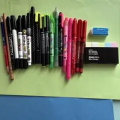 文具まとめ売り　蛍光ペン　水性ペン　油性ペン　消しゴム　鉛筆　付箋　まとめ