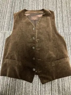 【限定セール中】 ブラウン コーデュロイ ノースリーブベスト