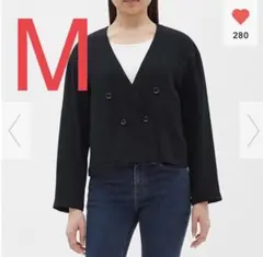 GU ジーユー クロップド丈 ダブルブレスト ジャケット M