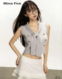 SHEIN Rina Fox グレー ノースリーブニット