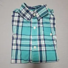 GapKids綿100%☆半袖シャツ 青系チェック