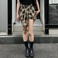 trifle チェック柄 ショートパンツ 韓国 y2k ミニ FREE SIZE