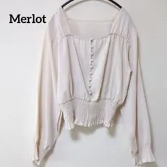 5-2【メルロー】◎美品◎長袖シャーリングブラウス　ガーリーのサムネイル