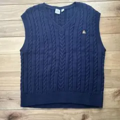 GAP ネイビー ケーブルニット Vネックベスト　L 140 卒業式　入学式