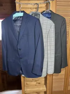 総額約8万円相当 オーダースーツ3着 高身長180cm前後 裾出し可 美品