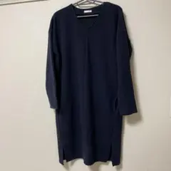 ネイビー ニットワンピース Mサイズ 部屋着 パジャマ レディース
