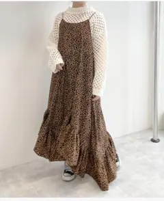 W closet キャミワンピース　レオパード柄