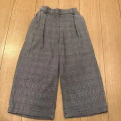 GU チェック柄 ワイドパンツ 100cm