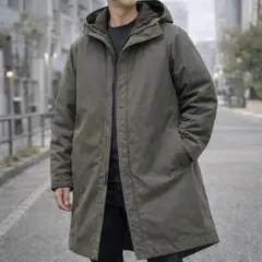 【極暖】カズユキクマガイ ダウンライナー付きモッズコート フーデッド 1 カーキ