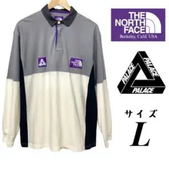 ノースフェイスフェイスパープルレーベル　パレス　コラボ　長袖 ポロシャツ L