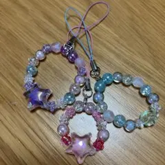 3こセット⭐︎ビーズ⭐︎ストラップ