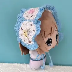 〈白色×水色×ミックス色〉ぬい服　ヘッドドレス　にじぬい　ちびぐるみ