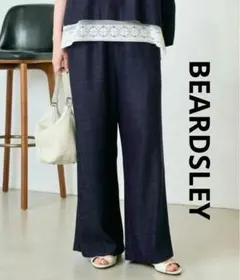 BEARDSLEYビアズリー ラップ風アシンメトリーワイドデニム パンツ BEARDSLEYビアズリー ラップ風アシンメトリーワイドデニム パンツ