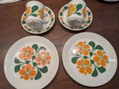 イギリス ヴィンテージ 60s〜70s レトロ 陶器製 キャセロール 4セット