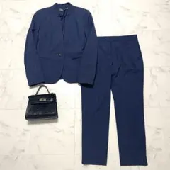 極美品 ZARA スーツ セットアップ ノーカラー チェック柄 ストレッチ 38