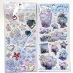 新品 シナモロール シール 2点セット カプセル ラインストーン