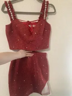 セットアップビジューミニドレス