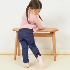 knit planner デニム風 裏起毛パンツ　90cm