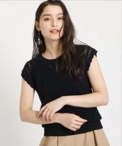 AG by aquagirl かぎ編みサマーニット フレンチスリーブ　M 夏のサムネイル