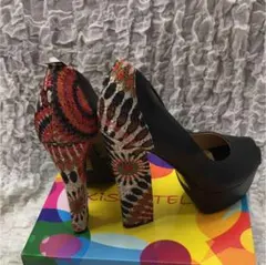 大きいサイズ オープントゥパンプス 黒 10 インポート