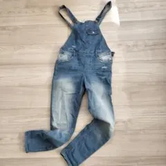【ZARA GIRLS】ヴィンテージ風 デニムオーバーオール 152cm