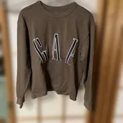オーバーサイズGAPロゴクロップドTシャツ　S ブラウン　中古