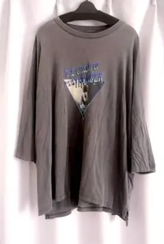 ニコアンド BIGアソート ロック Tシャツ グレー 2way オーバーサイズ