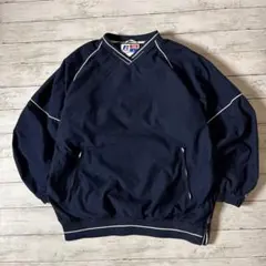 ラッセルアスレティック Vネック プルオーバー ネイビー L ナイロンジャケット