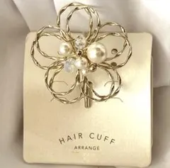 ヘアカフ　ポニーフック　ヘアアクセサリー　ヘアアレンジ　新品　パール　お花