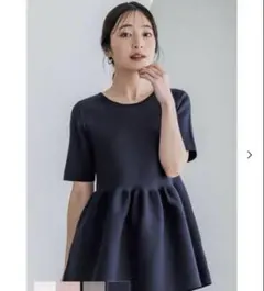 coca スポンディッシュペプラムニット ネイビー Mサイズ