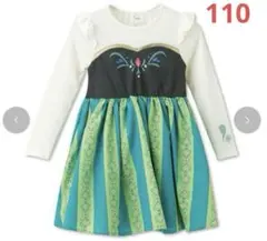 アナ　ワンピース　ディズニー　長袖　しまむら　rela. アナ雪　戴冠式　110