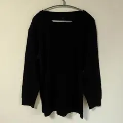 【美品】ユニクロ　ヒートテック　長袖シャツ　XLサイズ ブラックのサムネイル